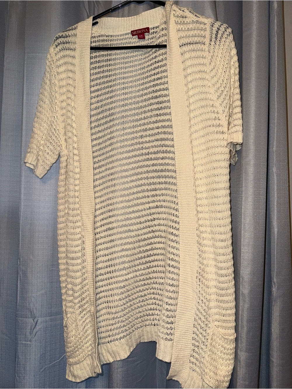 Merona Cream Open-Front Short Sleeve Knit Cardigan
